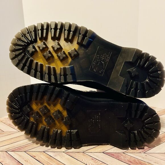 Dr Martens Jadon Platform Boots Polished Smooth Black Leather M 5 W 6 Combat Zip - Picture 6 of 8